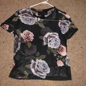 See-Through Floral Tee